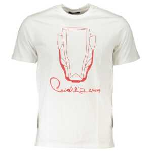 Cavalli Class White Cotton T-Shirt
