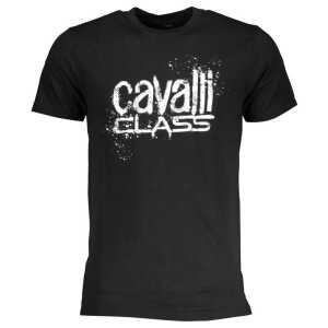 Cavalli Class Black Cotton T-Shirt