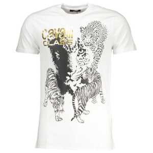 Cavalli Class White Cotton T-Shirt