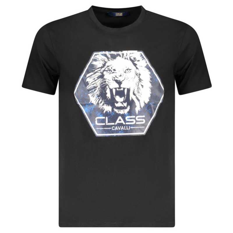 Cavalli Class Black Cotton Men T-Shirt, theFeinheit