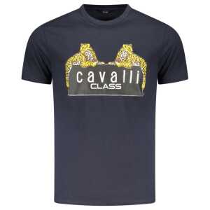 Cavalli Class Blue Cotton Men T-Shirt