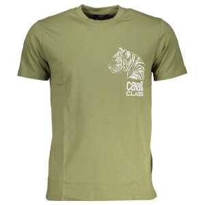 Cavalli Class Green Cotton T-Shirt