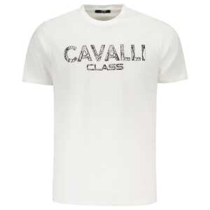 Cavalli Class White Cotton Men T-Shirt