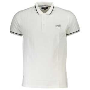 Cavalli Class White Cotton Men Polo Shirt