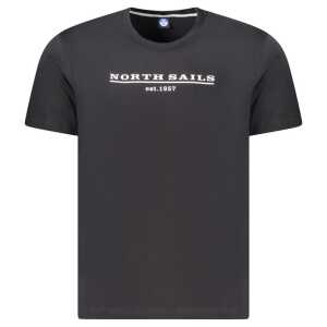 North Sails Black Cotton Men T-Shirt