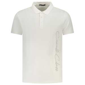 Cavalli Class White Cotton Men Polo Shirt