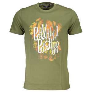 Cavalli Class Green Cotton Men T-Shirt