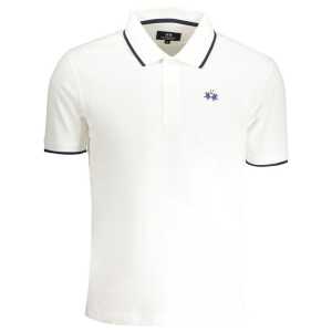 La Martina White Cotton Men Polo Shirt