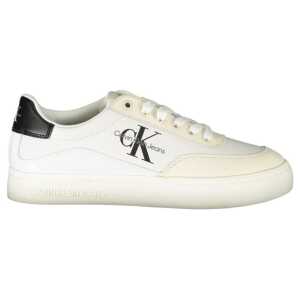 Calvin Klein Chic White Lace-Up Sneakers with Contrast Detailing