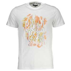 Cavalli Class White Cotton Men T-Shirt