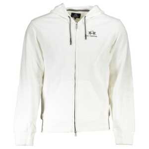 La Martina Elegant White Hooded Sweatshirt for Men