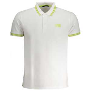 Cavalli Class White Cotton Polo Shirt