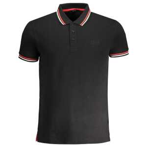 Cavalli Class Black Cotton Polo Shirt