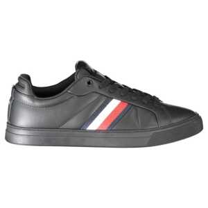 Tommy Hilfiger Black Leather Men Sneaker