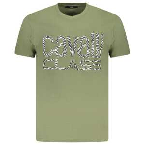 Cavalli Class Green Cotton Men T-Shirt