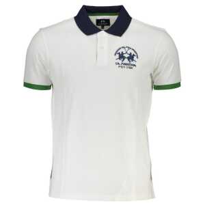 La Martina White Cotton Men Polo Shirt