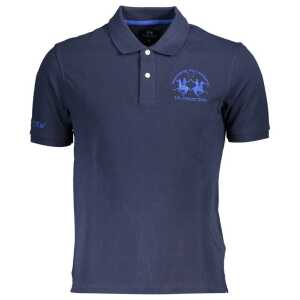 La Martina Blue Cotton Men Polo Shirt