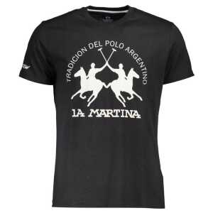 La Martina Black Cotton Men T-Shirt