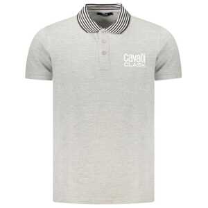 Cavalli Class Gray Cotton Polo Shirt