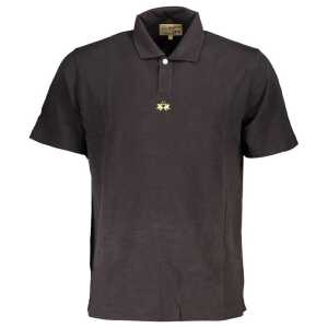 La Martina Elegant Black Cotton Polo Shirt Regular Fit
