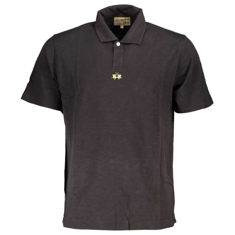 La Martina Elegant Black Cotton Polo Shirt Regular Fit, theFeinheit