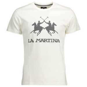 La Martina Elegant White Cotton Crew Neck Tee