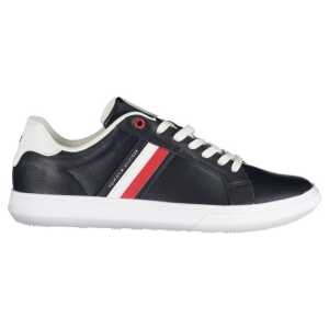 Tommy Hilfiger Sleek Blue Lace-Up Sneakers with Contrast Details