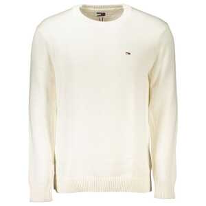 Tommy Hilfiger Chic White Crew Neck Cotton Sweater