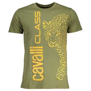 Cavalli Class Green Cotton T-Shirt