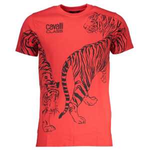 Cavalli Class Red Cotton T-Shirt