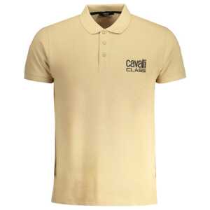 Cavalli Class Beige Cotton Polo Shirt