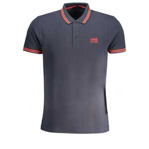 Cavalli Class Blue Cotton Polo Shirt