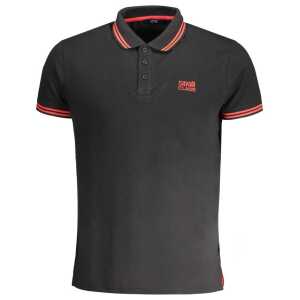 Cavalli Class Black Cotton Polo Shirt