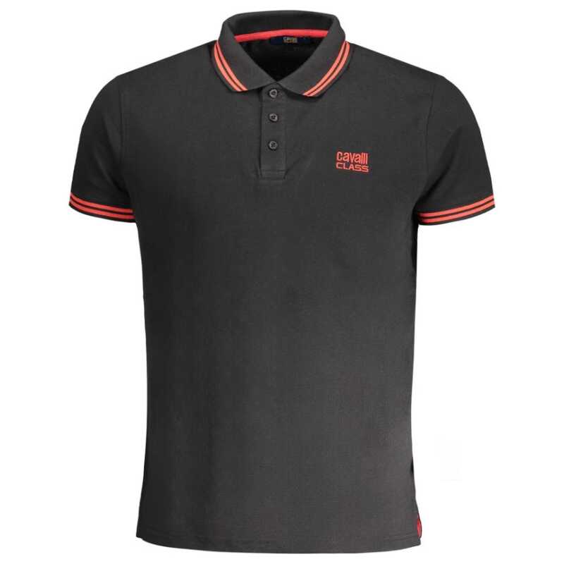 Cavalli Class Black Cotton Polo Shirt, theFeinheit