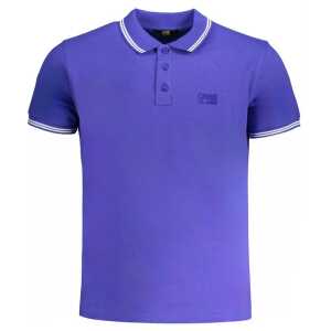 Cavalli Class Blue Cotton Polo Shirt