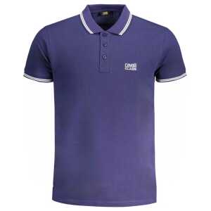 Cavalli Class Blue Cotton Polo Shirt