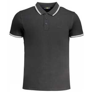 Cavalli Class Black Cotton Polo Shirt