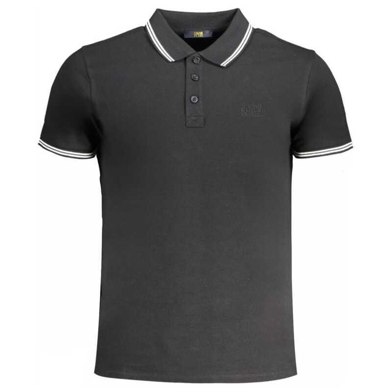 Cavalli Class Black Cotton Polo Shirt, theFeinheit