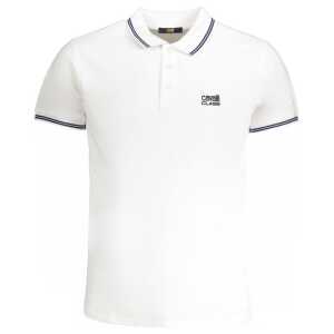 Cavalli Class White Cotton Polo Shirt