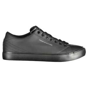 Tommy Hilfiger Black Leather Men Sneaker