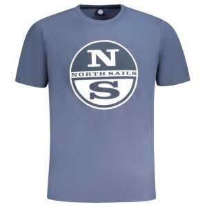 North Sails Blue Cotton Men T-Shirt