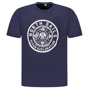 North Sails Blue Cotton Men T-Shirt