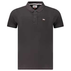 Tommy Hilfiger Black Cotton Men Polo Shirt
