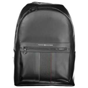 Tommy Hilfiger Black Polyester Men Backpack