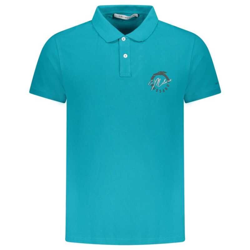 Trussardi Light Blue Cotton Men Polo Shirt, theFeinheit