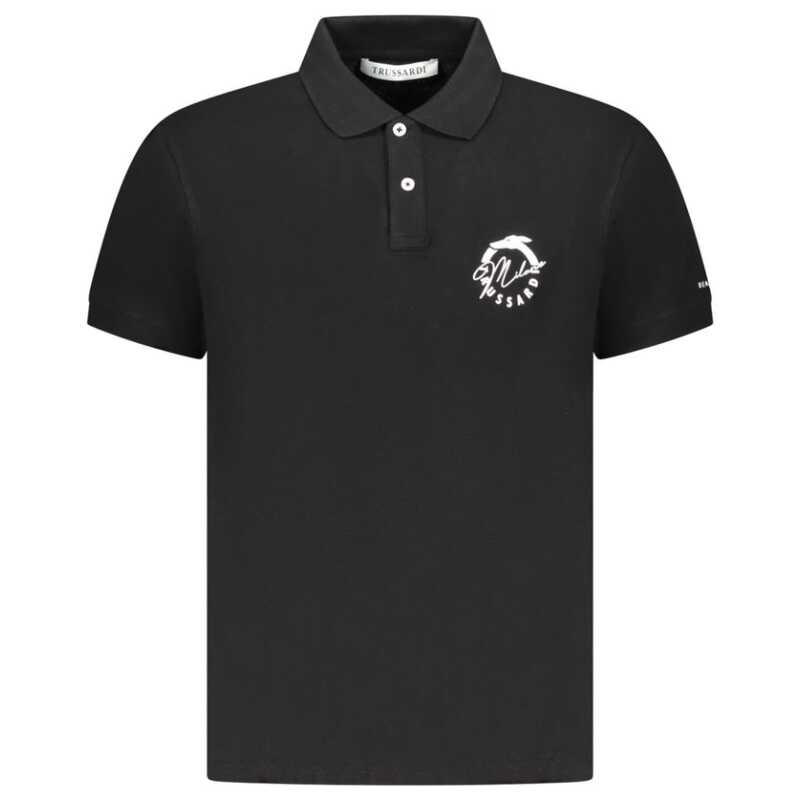 Trussardi Black Cotton Men Polo Shirt, theFeinheit