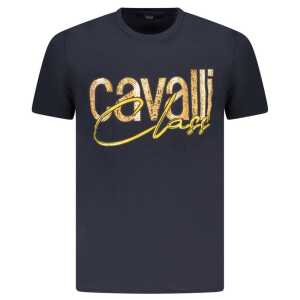 Cavalli Class Blue Cotton Men T-Shirt