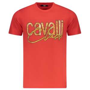 Cavalli Class Red Cotton Men T-Shirt