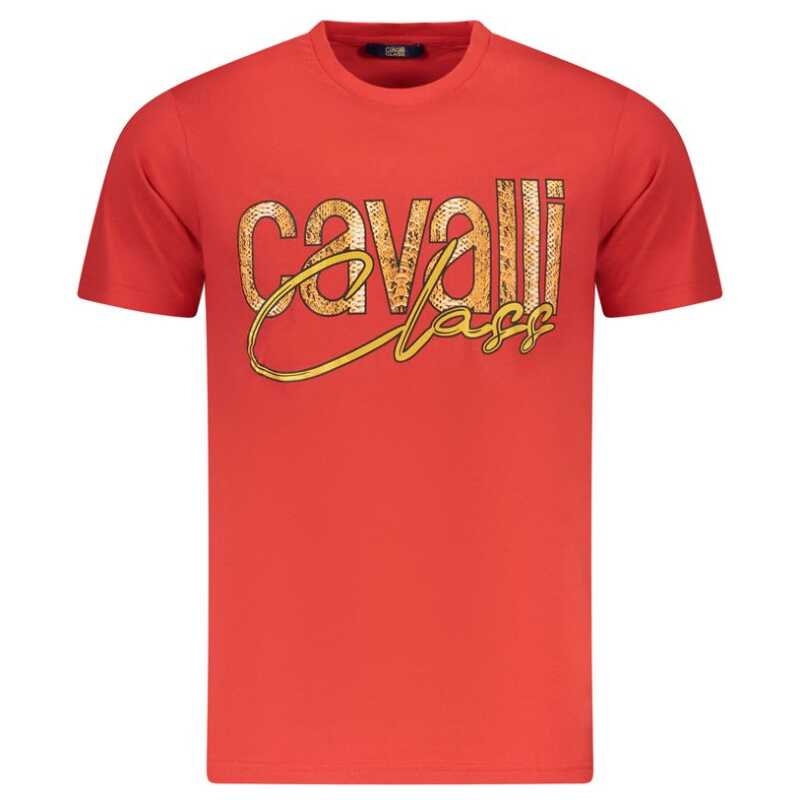 Cavalli Class Red Cotton Men T-Shirt, theFeinheit