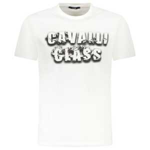 Cavalli Class White Cotton Men T-Shirt